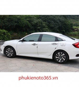 Ốp hõm và tay nắm cửa màu bạc ABS mạ Honda Civic 2018